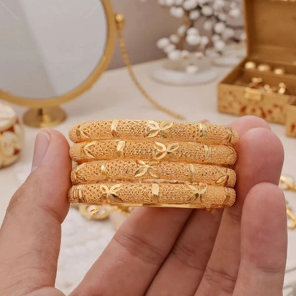 Flower France Small Child Gold Color Bangles For Girls Child Kids Bracelet Baby Wear Bracelets Gift Blessing 260514