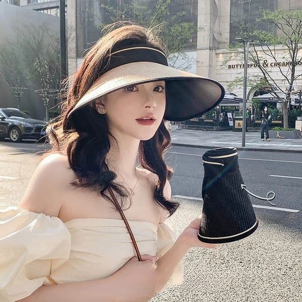 upf50 Sunblock Sunshade outdoor sun hat UV protection foreign air straw empty top hat 260512