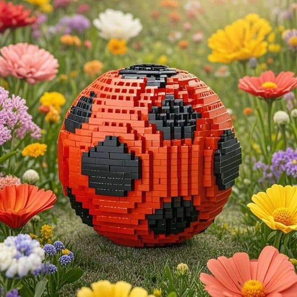 Unique Red Micro building Blocks - Ideal Collectibles for Football Enthusiasts and Perfect Desktop Decorations