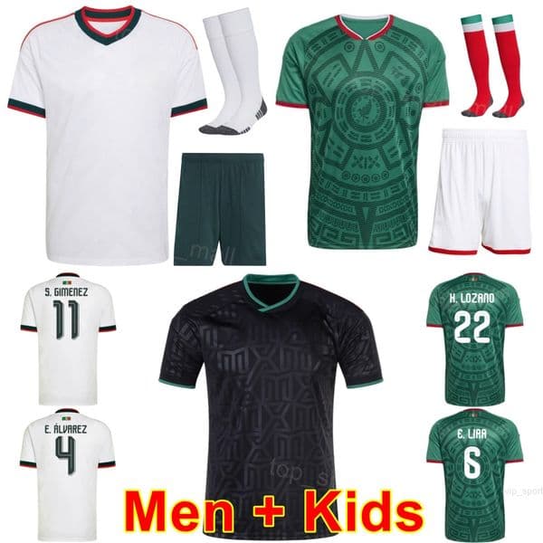 National Mens 23 Jesus Gallardo Jersey 26-27 Mexico Soccer World Cup 16 Julian Quinones 3 Kevin Castaneda 21 Eduardo Aguila 4 Victor Guzman Football Shirt Children
