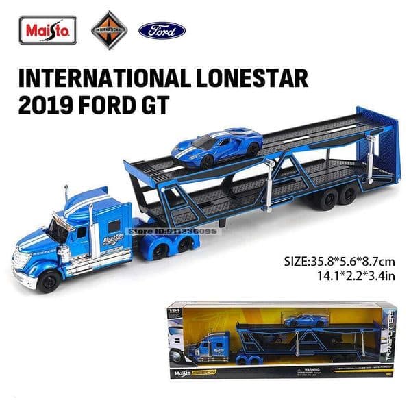 Maisto 1:64 International/2019 FORD GT Transport Casting Manufacturing Trailer Simulation Model Alloy Car Collection W260515