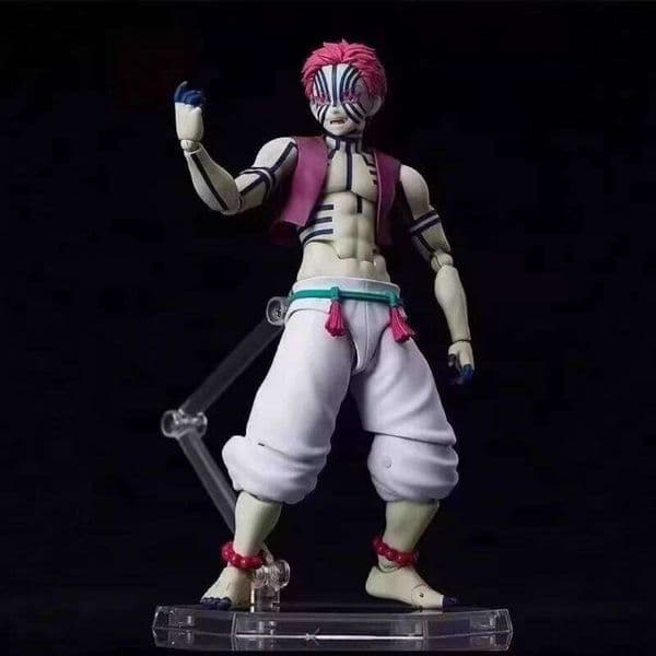 15cm Akaza Action Figure Demon Slayer Upper Moon Three Posable Joints Battle Gk Model Collectible Figurine Gift For Anime Fans 26Y0515