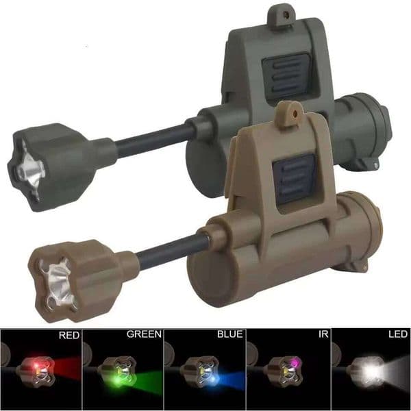 Tactical 4th Gen MPLS CHARGE Large 5 Mode Red/Green/Blue/White/IR IFF Light Hiking Airsoft Gear Helmet Accessy J260515