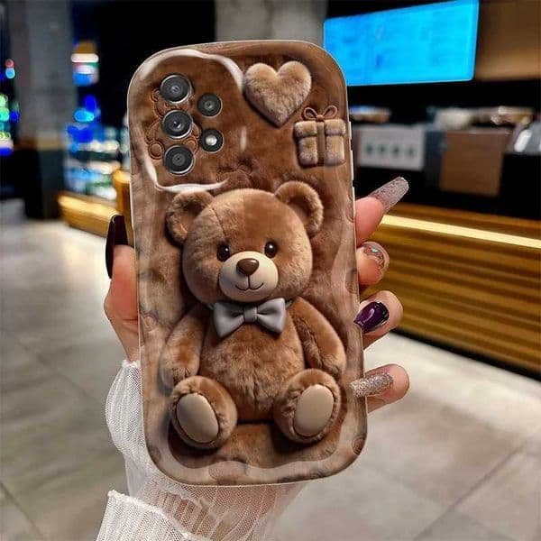 Cartoon Brown Bear Full Coverage Design Phone Case For Galaxy S26 S25 S24 Ultra S23 S22 S21 Plus A16 A56 A55 A54 Cover Z260514