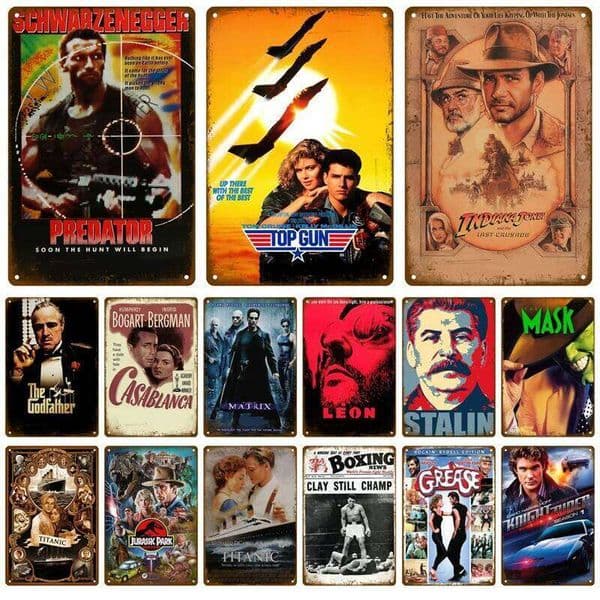 Vintage Movie Retro Tin Sign Aesthetic Living Room Metal Wall Decor Decoration Cinema Industrial Deco Films Poster J260515