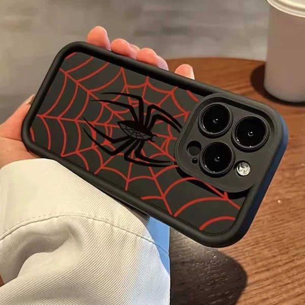 Spider Pattern Case For iPhone 17 Air 16 11 12 13 14 15 Pro Max XS X XR Shockproof Candy Matte Silicone Bumper Cover C260515