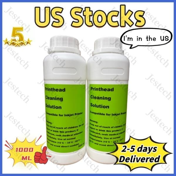 wholesale Jestech 500 ML2 bottles Printhead Cleaning Cleaner Industrial 1kg US Raw Materials Wholesale For Industrial Use Fast Shipping Delivery in 2-5 Days