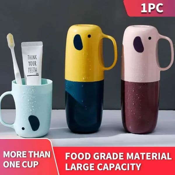 Cartoon Cup Lid Integrated Toothbrush Box Travel Portable Elephant Toothpaste Toothbrush Holder Student Dormitory Holder 260514