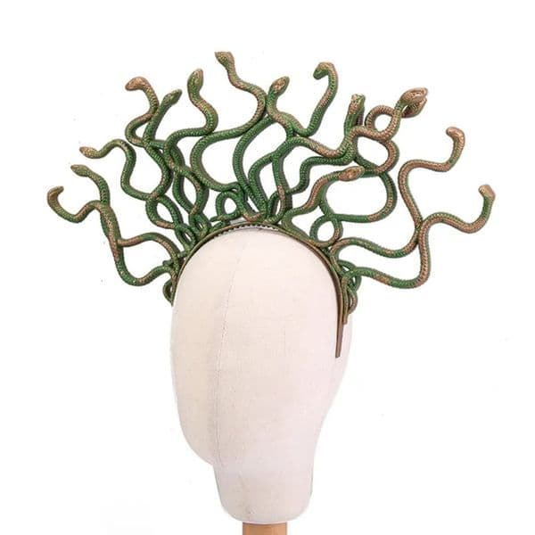 Luxury Designer Decor Halloween Headband Medusa Curved Snake Shape Adult Toys Hoop Rave Headpiece Hair Band Party Cosplay Costume room Props 5