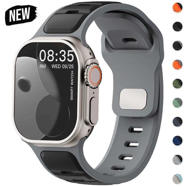 Silicone Strap for Watch 49mm 46mm 45mm 44mm 42mm 41mm 40mm Sports Band for Iwatch Series 10 9 8 7 6 5 4 Se Ultra 1 2 Men X260514