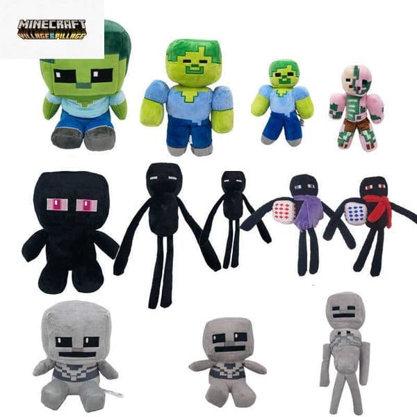 Minecraft Enderman Plush Doll Green Sitting Zombie Shooter Figure Toy Gift for Boys L260515OOX9