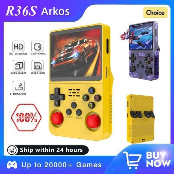 Arkos R36S Retro Game Console 128GB Handheld 35 Inch IPS Screen Portable Pocket Video Player 64GB Consola Kid Gift Z260516