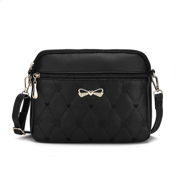 Arrival Simple Shoulder Bags for Women Embroidery Heart Crossbody Purse Female Leather Black Handbag Small Messenger Bag 260516