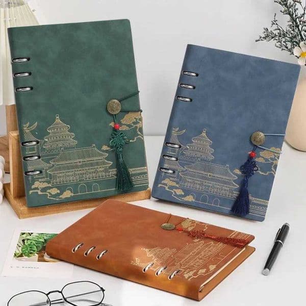 Chinese Style Travel Stamp Collection Loose Leaf Notebook A5 B5 Beautiful Commemorative Stamp Card Book Blank Inside Pages L260515