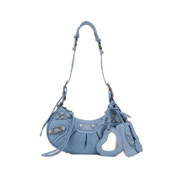 Top fashion women designer bag luxury four seasons Le city bag master quality tote bag rivet tassel motorcycle shoulder bag Le cagole handbag sac with mirror 98e