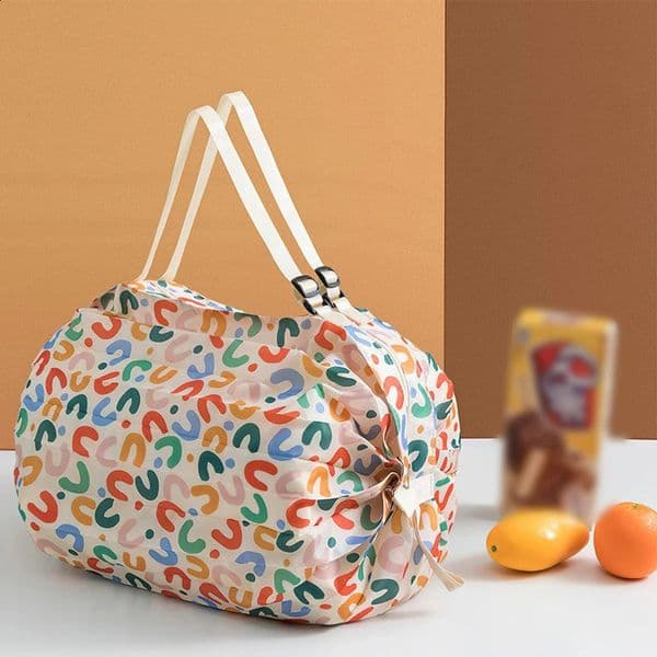 Foldable Shopping Bag Waterproof Travel Portable Storage Bag Beach Bag Supermarket Grocery Shopping Bag260506