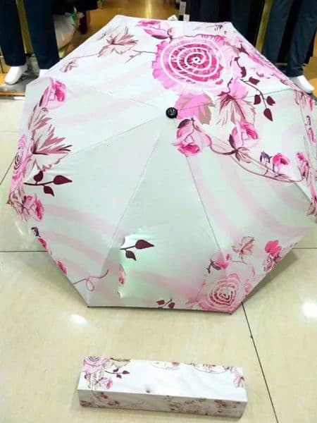 Luxury room Designer Decor Classic Umbrella 3 Fold Full-Automatic Flower Umbrella&Parasol With Gift Box For VIP Client Decoration Home 12