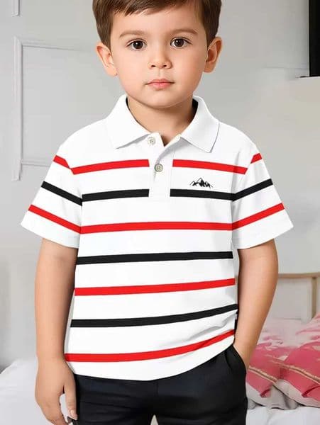 s Striped Shirt Handsome Fashion Sports T-Shirt Girl Lapel Tops Casual Comfortable Short SLeeves s Clothing Z260516