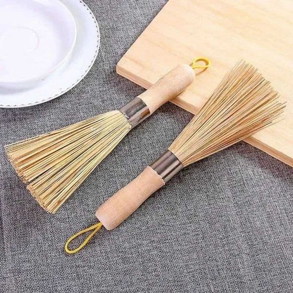 1pc Bamboo Pot Brush Long Handle Wok Cleaning Brush Dish Brushes Kitchen Tools for Home Restaurant Tools WASH L260516