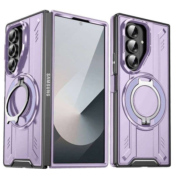 360° Magnetic Ring Holder Kickstand Phone Case For Samsung Galaxy Z Fold 7 Fold7 5G Cover TPU PC Shockproof Protective Cases