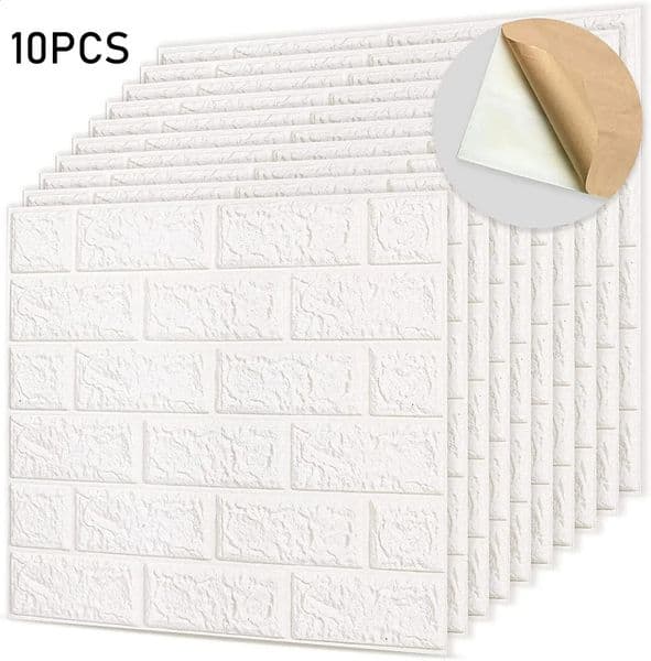 room Luxury Designer Decor 10Pcs 3Mm 3D Wallpaper PE Foam Wall Sticker Self Adhesive Peel And Stick Brick Paper For Living Room Decoration H 2