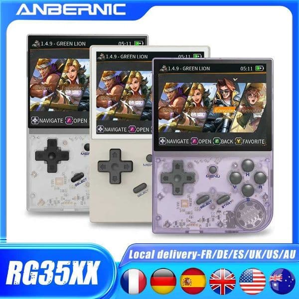 ANBERNIC RG35XX Retro Handheld Game Player Built-in 64G TF 6000 Classic Games Linux GarlicOS Portable For Travel Kids Gift Z260516