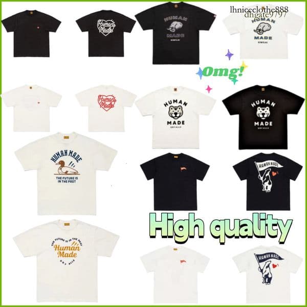 HUMANEES Bamboo Cotton Short Sleeve T-Shirt, Korean Style Loose Round Neck Cute Animal Print Women's Tee 40 72