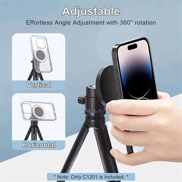 Smartphone Magnetic Holder Base 1/4 Arri Hole Tripod Adapter Ball Head Mount for iPhone MagSafe Cell Phone Stand