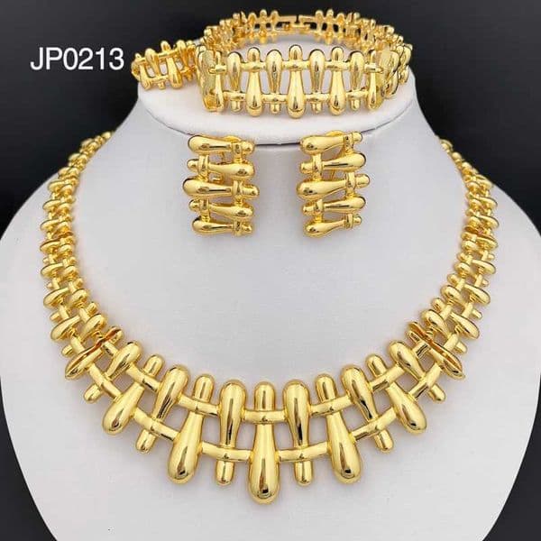 GZJPEI Women Necklace Earrings Bracelet Ring Jewelry Set Luxury Design Dubai 18K Gold Plated Wedding Party Jewellwey Gift X260516