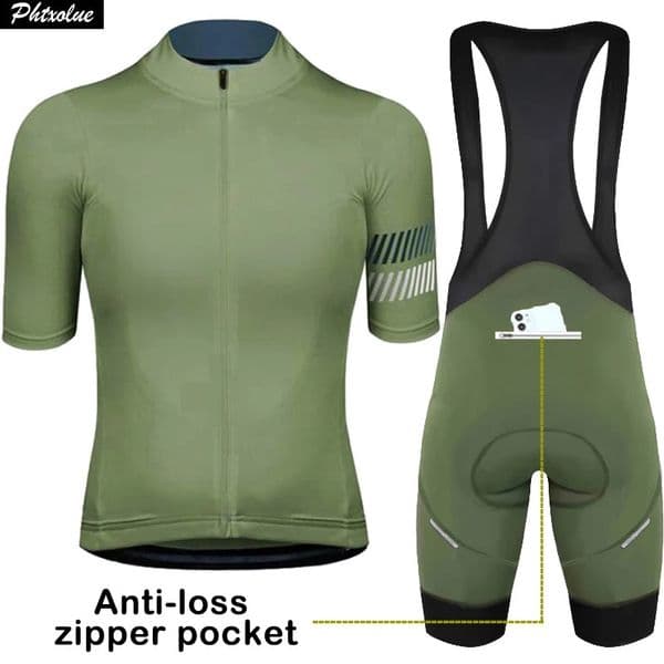 Phtxolue Cycling Jersey Set Men Anti-Loss Zipper Women Cycling Set Clothing Pro Bike Clothes Anti-UV MTB Bicycle Wear Suit Kit 260512