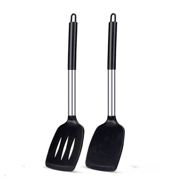 2Pcs Silicone Heat Resistant Nonstick Steak Kitchen Utensils Cookware Cooking Tool Set Spatula Kit ddmythur