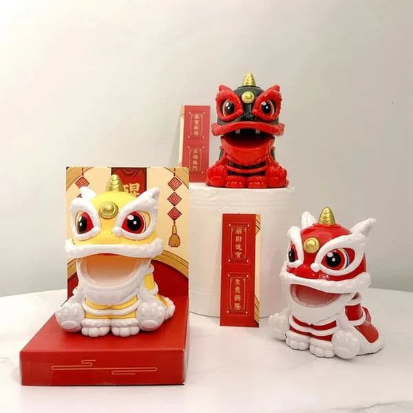 Luxury Designer Decor Luxury Gift Set Designer Decor Mascot Ornament Chinese Style Lucky Dancing Lion Solar Powered Home Decoration - Bring 14