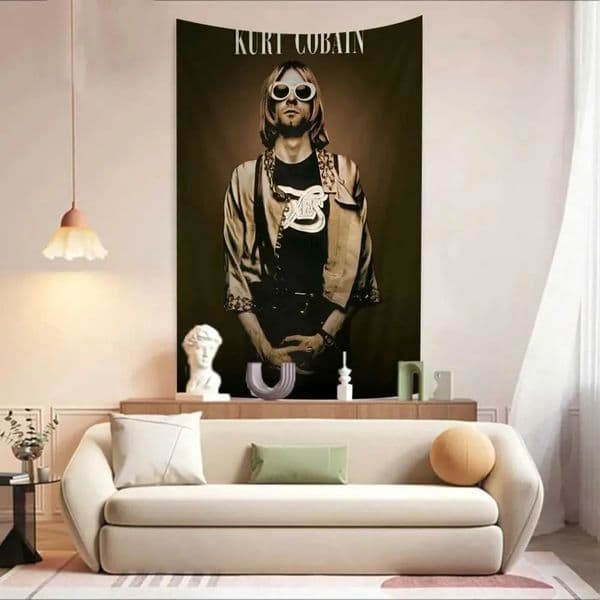 Luxury room Designer Decor Hot N-Nirvana-K-Kurt Cobain Anime Tapestry Hanging Tarot Hippie Wall Rugs Dorm Home Decor Decoration For Home 4