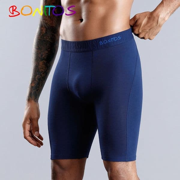 BONITOS Men Boxer Long leg Boxer Men Underwear Men Underpants Erkek Natural Cotton Sexy Boxer Shorts Top Underwear Soft 260515