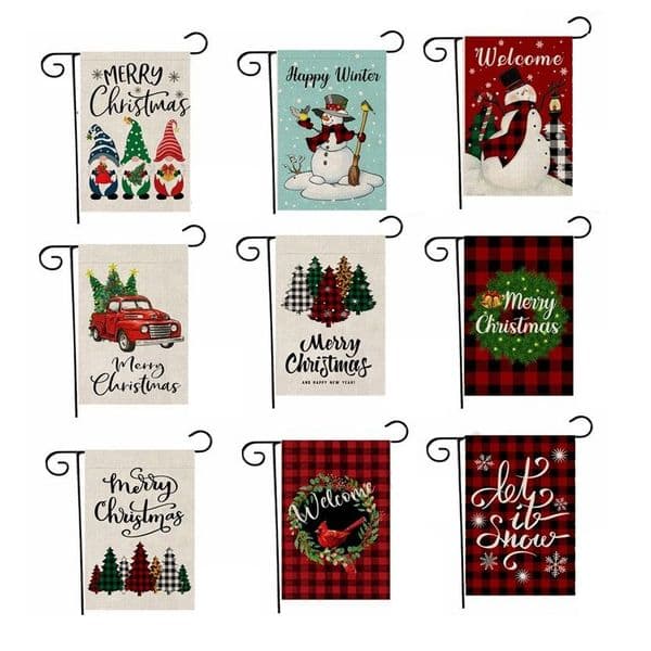 Customizable Merry Christmas Garden flag courtyard Camping Flags various festivals holiday season welcome yard Banner linen material P28