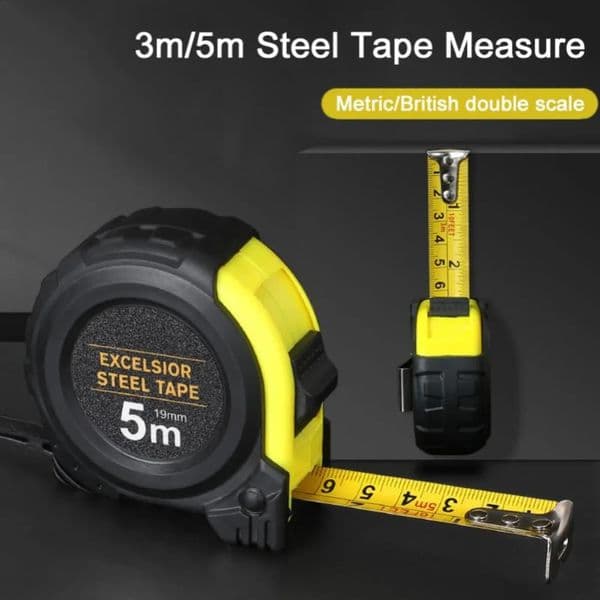 Precise Clear Steel Tape Measure Retractable 5 Meters Thickened Self-locking Rubberized Woodworking Tool Metric Tape Ruler 260515