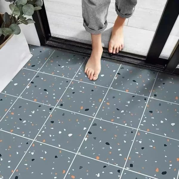 Luxury Designer Decor Floor Tiles Stickers Waterproof Bathroom Decoration Wear-Resistant Self-Adhesive Renovation For Home Decor Wallpapers 16