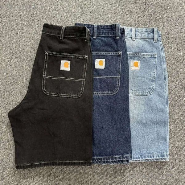 caarhart short Color Contrast Mens carharrttlys Shorts Patched Designer Jeans High Street Denim carharrttly Shorts Men's Fashion Paint Leg Printed Wornout 4f4