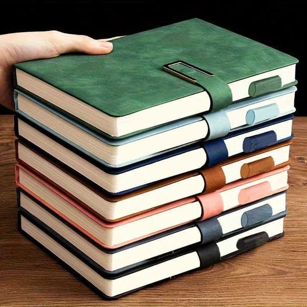 Minimalist A5 Notebook - Thick Leather Journal for Business College 200 Page Retro Diary Meeting Notepad for Students L260515