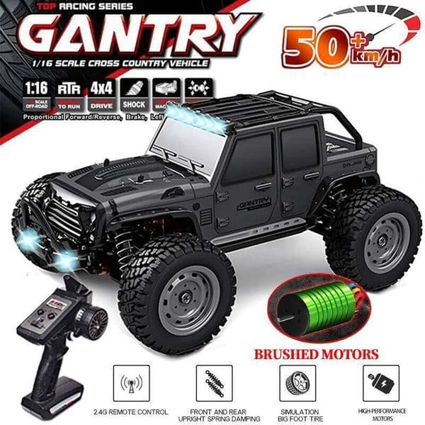 16103 Fast Rc Cars 50km/h 1/16 Off Road 4WD with LED Headlights,2.4G Waterproof Remote Control Monster Truck for Adults and Kids J260516