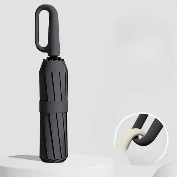 Automatic Folding Umbrella with Ring-Buckle Handle, UV Protection & Windproof Dual-Purpose Rain/Sun Umbrella, Compact Travel Umbrella