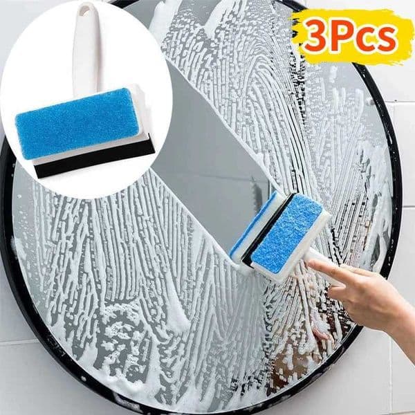 Multifunctional Double-Sided Glass Sponge Cleaning Brush Wiper Mirror Glass Tile Cleaning Brush Bathroom Squeegee L260516