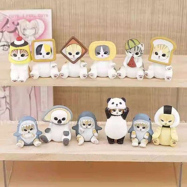 Mofusand Shark Cat Seated Marine Animals And Toast Style Blind Box Kawaii Action Figures Toy Desktop Decoration Souvenir Gift 26Y0516