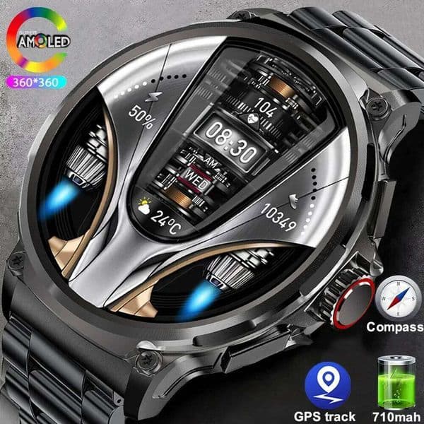 2026 New SmartWatch Men 1.85-Inch HD Bluetooth Call GPS Sports Fitness Tracker Heart Monitor 710mAh Waterproof For Gift J260516