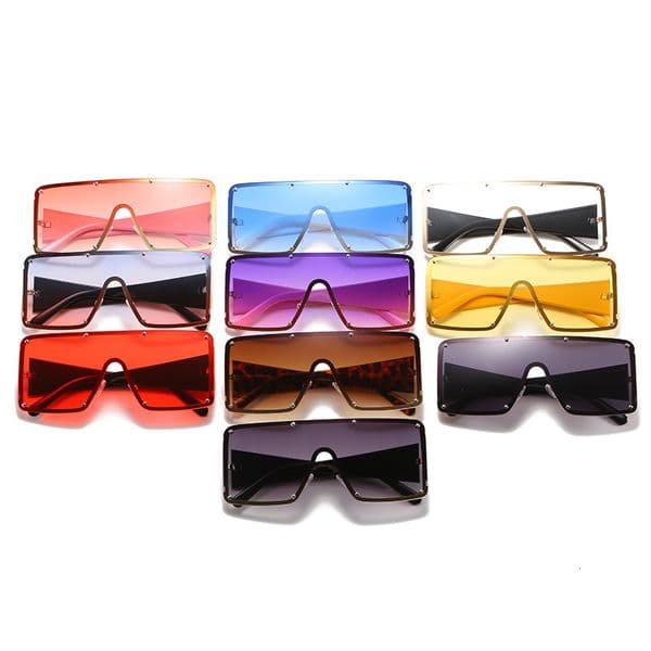 Free Shipping Square Large Frame One-Piece Fashion Versatile Trendy UV Protection Sunglasses