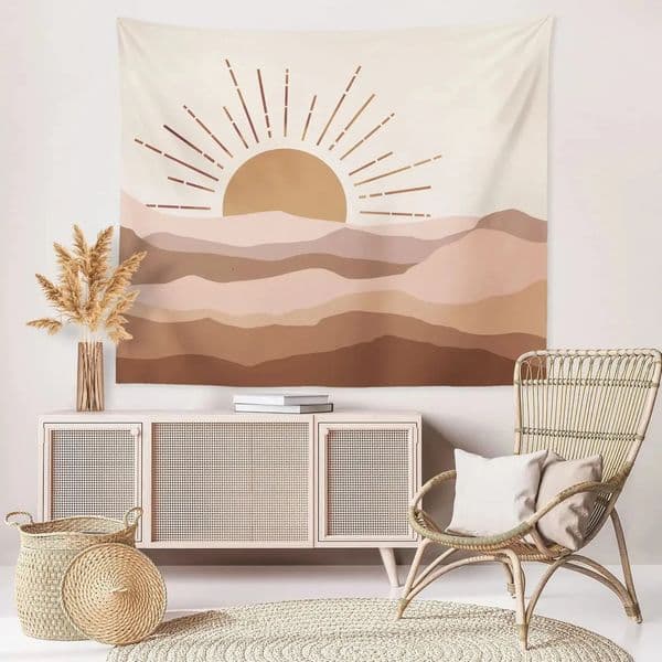 Luxury Designer Decor Mountain Tapestry Abstract Nature Sunset Landscape Wall Hanging Tapestries room Modern Minimalist Home Decor Living Ro 16
