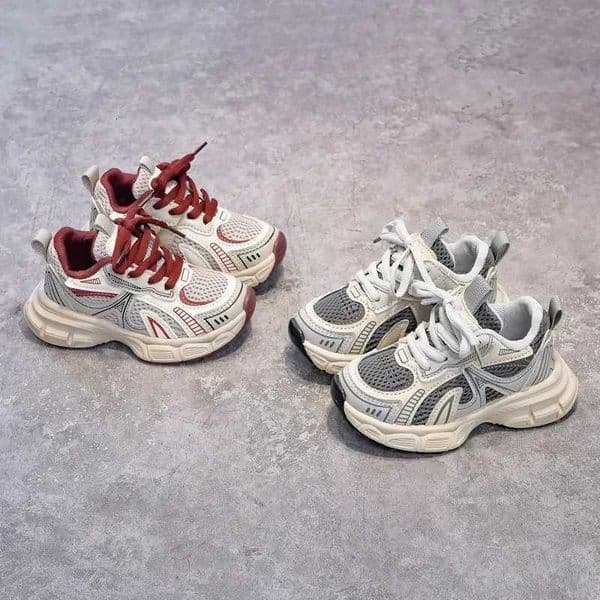 Boys Girls Running Shoes Mesh Breathable Children Sneakers Thick Soft Sole 2025 New Fashion Kids Sports Shoes for Students TrendT260516