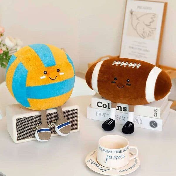 Volleyball American Football Toy Soft Stuffed Rugby Ball Doll Home Decor Kids Accompany Pillow Birthday Gifts Plush Toys 26W0516