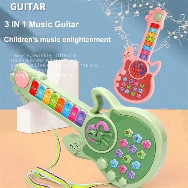 Three-mode Childrens Electric Guitar Button Cartoon Toy Piano Childrens Early Education Educational Toy Musical Instrument 260515