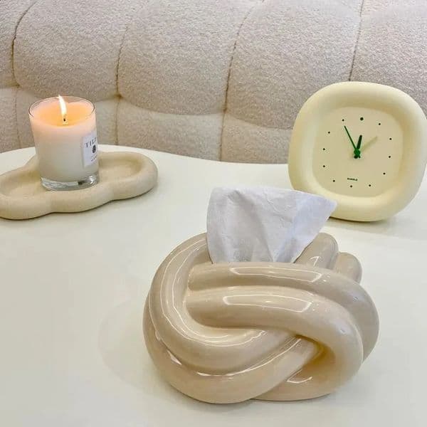 Creative Life Knot Fun Tissue Box Living Room Coffee Table Dining Table Bedroom Ceramic Paper Box Personalized Household Use 260516